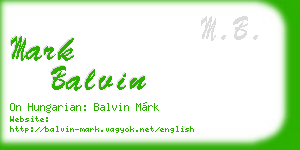 mark balvin business card